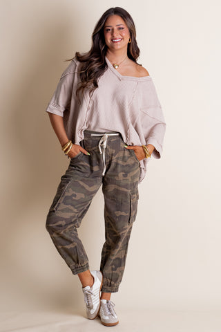 A New Time Camo Cargo Joggers