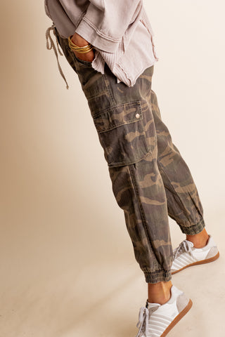 A New Time Camo Cargo Joggers