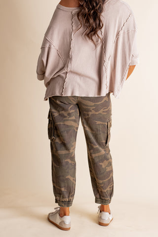 A New Time Camo Cargo Joggers