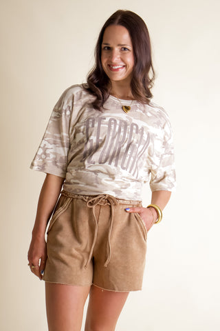 Shoreline Sunset Acid Wash Shorts *Final Sale*