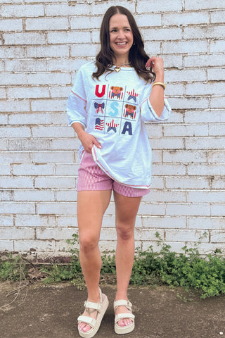 USA Embroidered Tee *Final Sale*