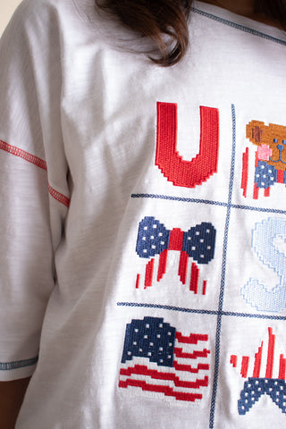 USA Embroidered Tee *Final Sale*