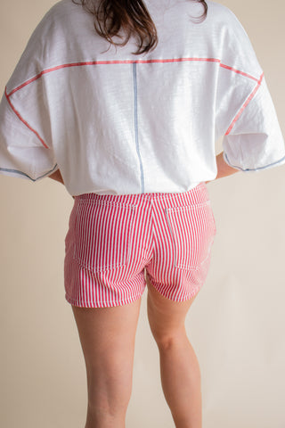April Striped Denim Shorts *Final Sale*