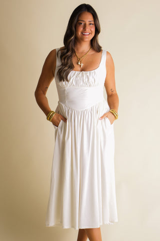 Take The Risk Midi Dress - White