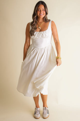 Take The Risk Midi Dress - White