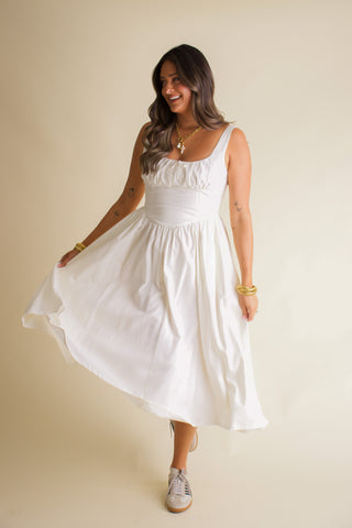 Take The Risk Midi Dress - White
