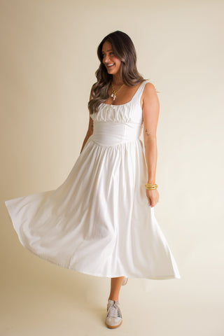 Take The Risk Midi Dress - White