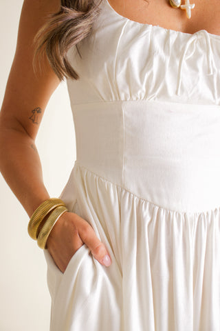 Take The Risk Midi Dress - White