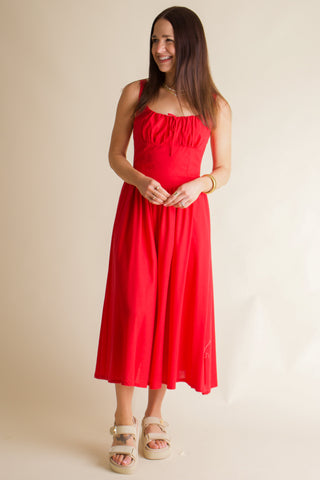 Take The Risk Midi Dress - Red