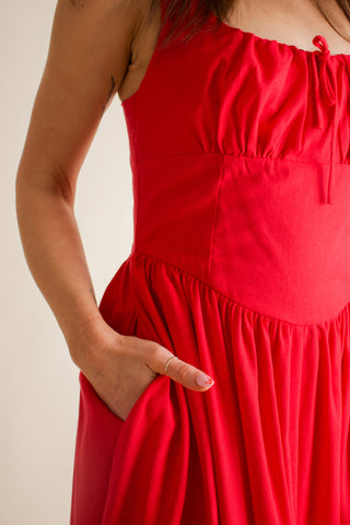Take The Risk Midi Dress - Red