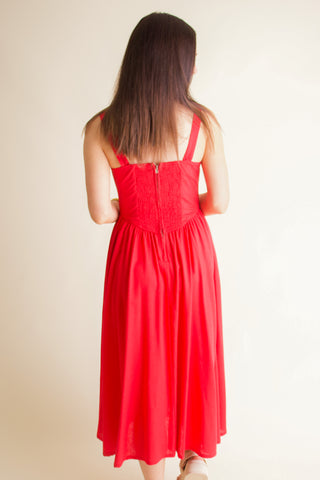 Take The Risk Midi Dress - Red