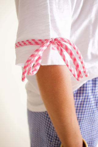 America Gingham Round Neck Top *Final Sale*