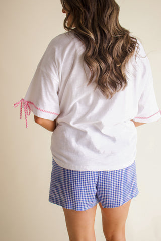 America Gingham Round Neck Top *Final Sale*