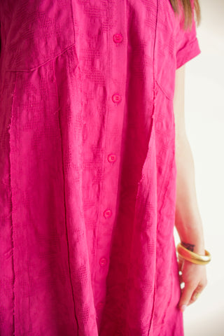 Finding My Way Textured Dress - Fuchsia