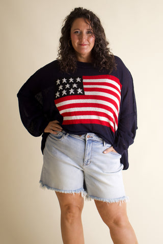 Kristin Mid Rise Dad Shorts - CURVY *Final Sale*