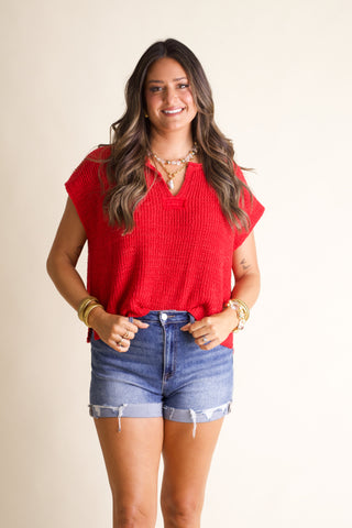 Never Looking Back Split Neck Top *Final Sale*