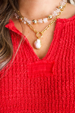 Never Looking Back Split Neck Top *Final Sale*