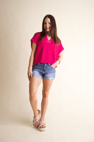 Never Looking Back Split Neck Top *Final Sale*