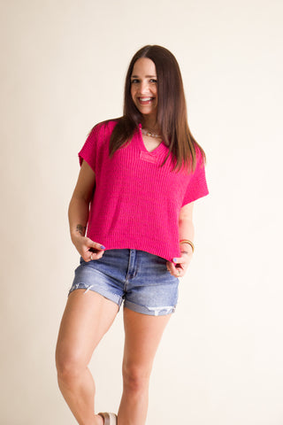 Never Looking Back Split Neck Top *Final Sale*