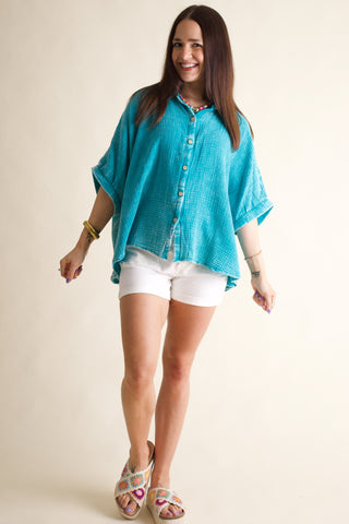 Sunrise Shores Button Down Top