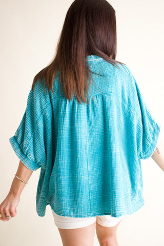 Sunrise Shores Button Down Top