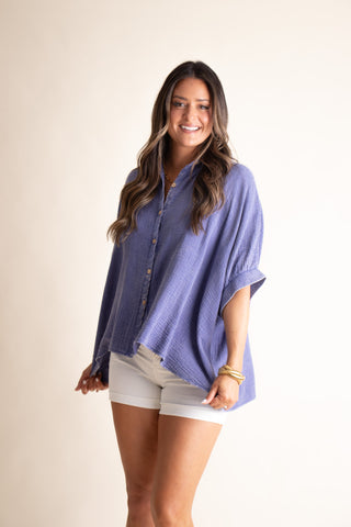 Sunrise Shores Button Down Top