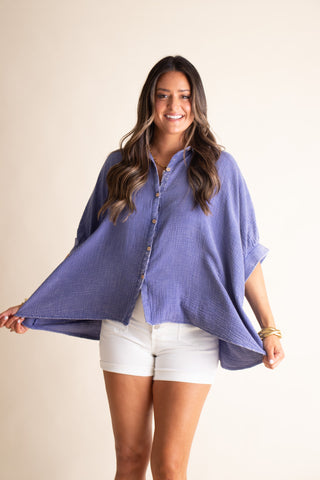 Sunrise Shores Button Down Top