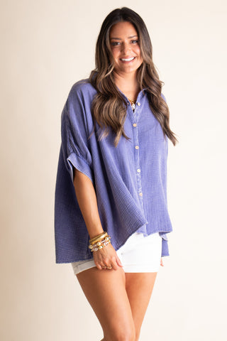 Sunrise Shores Button Down Top