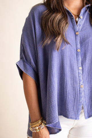 Sunrise Shores Button Down Top