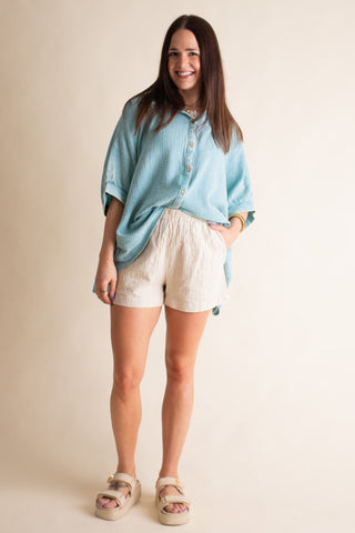 Sunrise Shores Button Down Top
