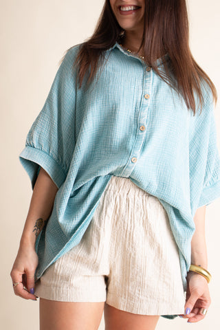 Sunrise Shores Button Down Top