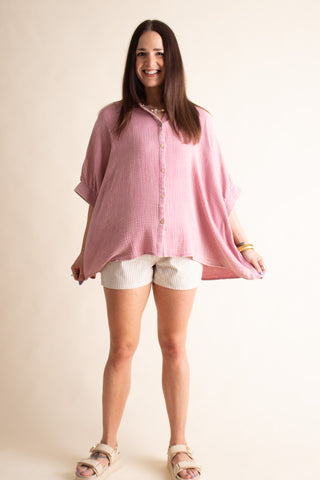 Sunrise Shores Button Down Top