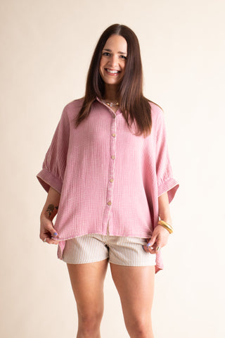 Sunrise Shores Button Down Top