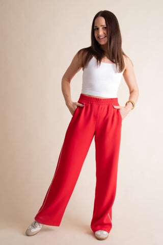 Top Pick Scuba Piping Straight Leg Pants