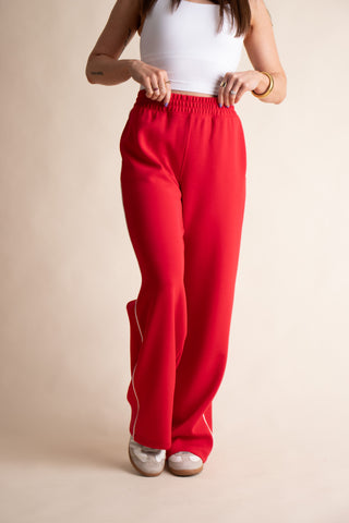 Top Pick Scuba Piping Straight Leg Pants