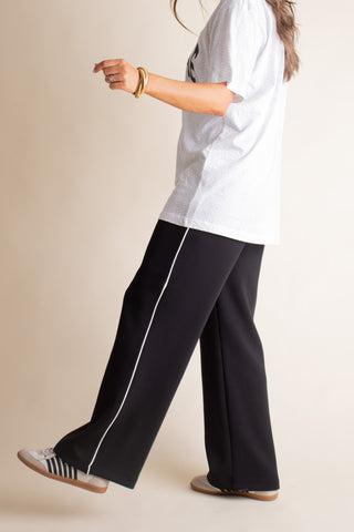 Top Pick Scuba Piping Straight Leg Pants