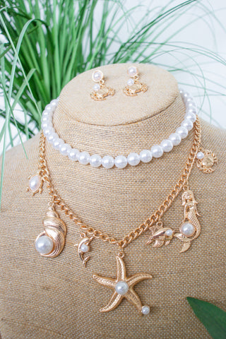 Under The Sea Chic Necklace and Earring Set