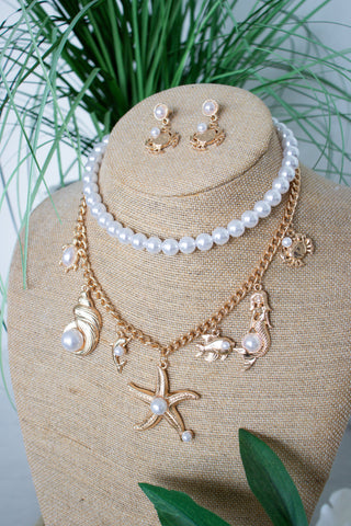 Under The Sea Chic Necklace and Earring Set