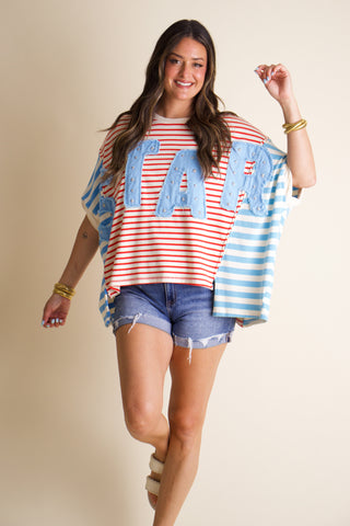 Stars and Stripes Oversized Top *Final Sale*
