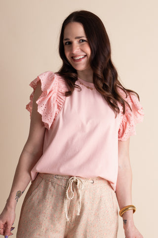Pretty Heart Lace Sleeves Top *Final Sale*