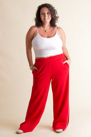 Top Pick Scuba Piping Straight Leg Pants - CURVY