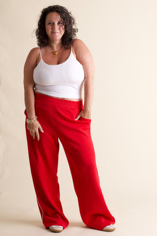Top Pick Scuba Piping Straight Leg Pants - CURVY