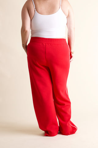 Top Pick Scuba Piping Straight Leg Pants - CURVY