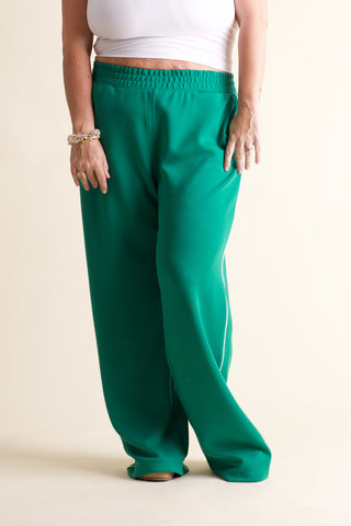 Top Pick Scuba Piping Straight Leg Pants - CURVY
