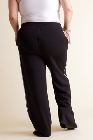 Top Pick Scuba Piping Straight Leg Pants - CURVY