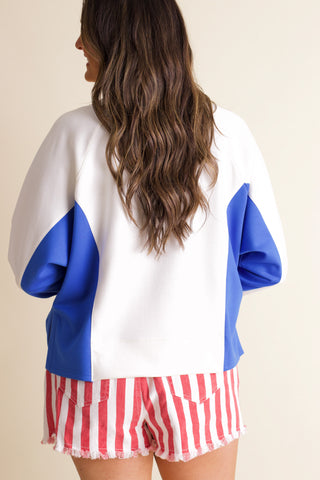Story Of My Heart Color Block Scuba Top