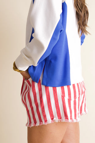 Story Of My Heart Color Block Scuba Top