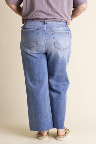 Destiny Mid Rise Wide Leg Jeans - CURVY