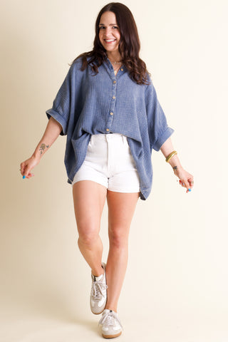 Sunrise Shores Button Down Top