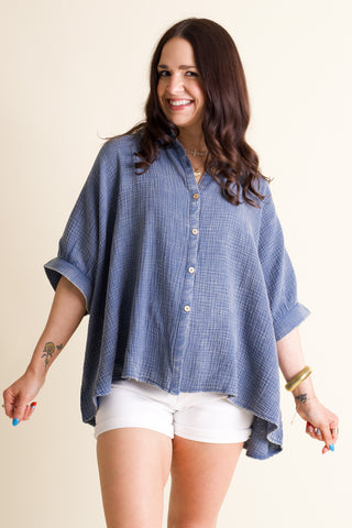 Sunrise Shores Button Down Top